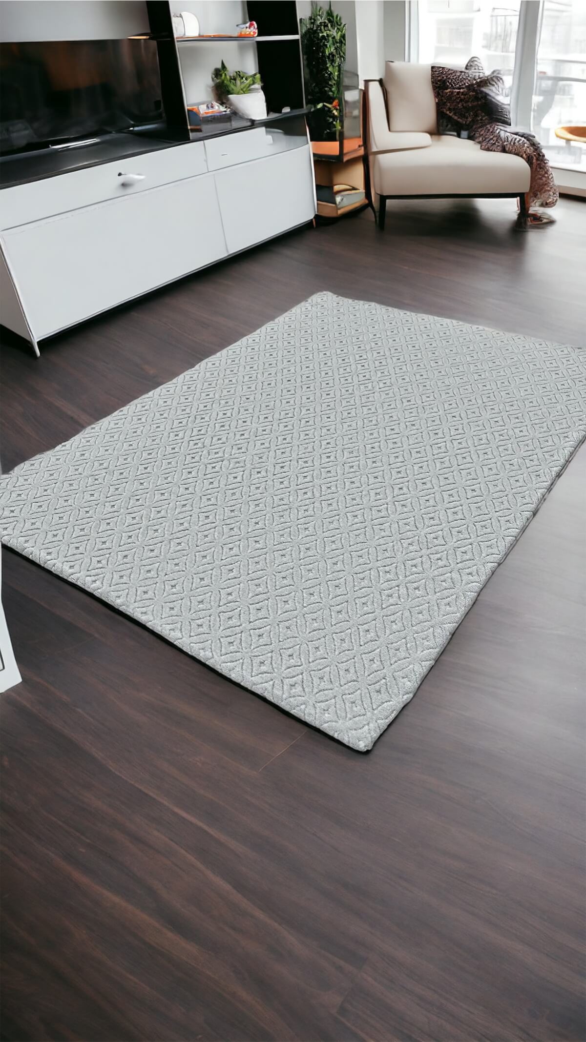 Açık Gri Yakamoz Desen Welsoft Deluxe Halı Örtüsü