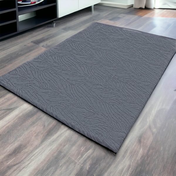 Deluxe Koyu Gri Zebra Desen Welsoft Halı Örtüsü