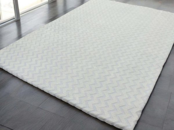 Krem Zikzak Deluxe Welsoft Halı Örtüsü